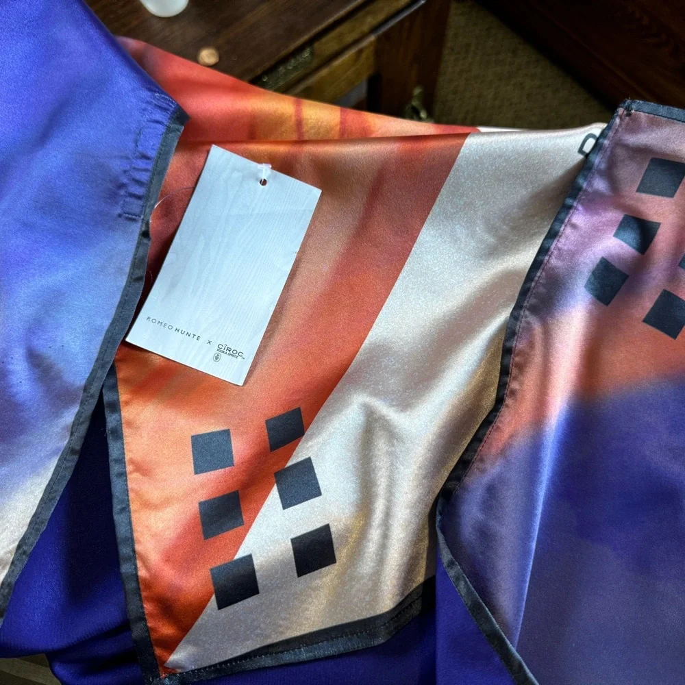 NEW ROMEO HUNTE Ciroc Vodka SILK Scarf 32x32 in Check out the reverse si…